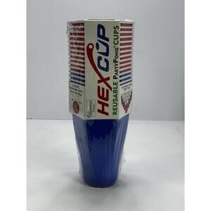 22 Hex Cup Reusable Party Pong Cups Beer Pong Cups 3 Party Pong Balls Red Blue